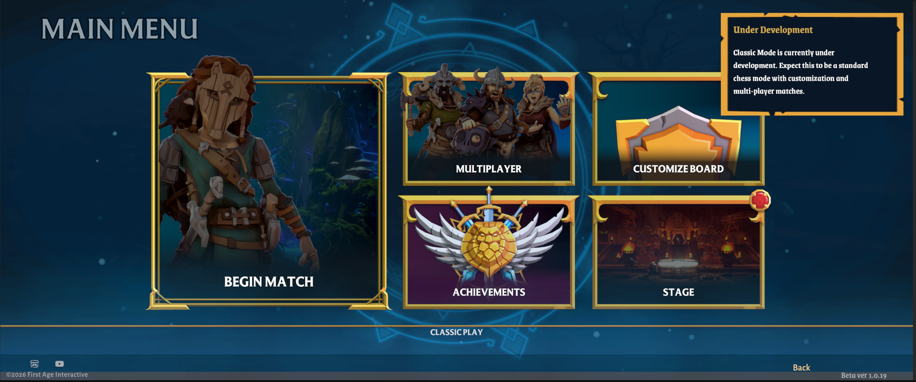 Kingfall™ Classic Mode menu